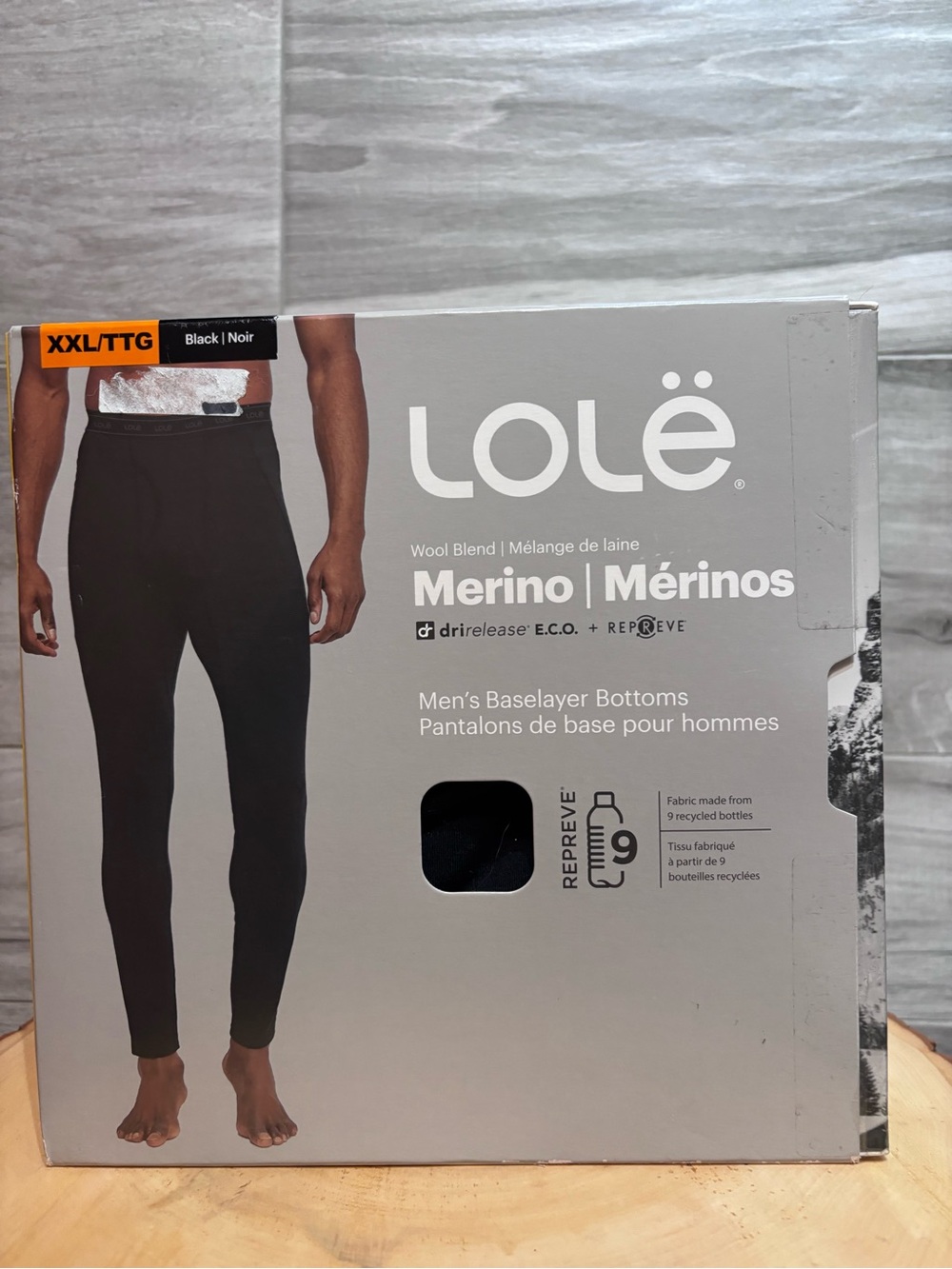 3/$30 New in the box, Lole merino wool blend baselayer bottoms size XXL - black